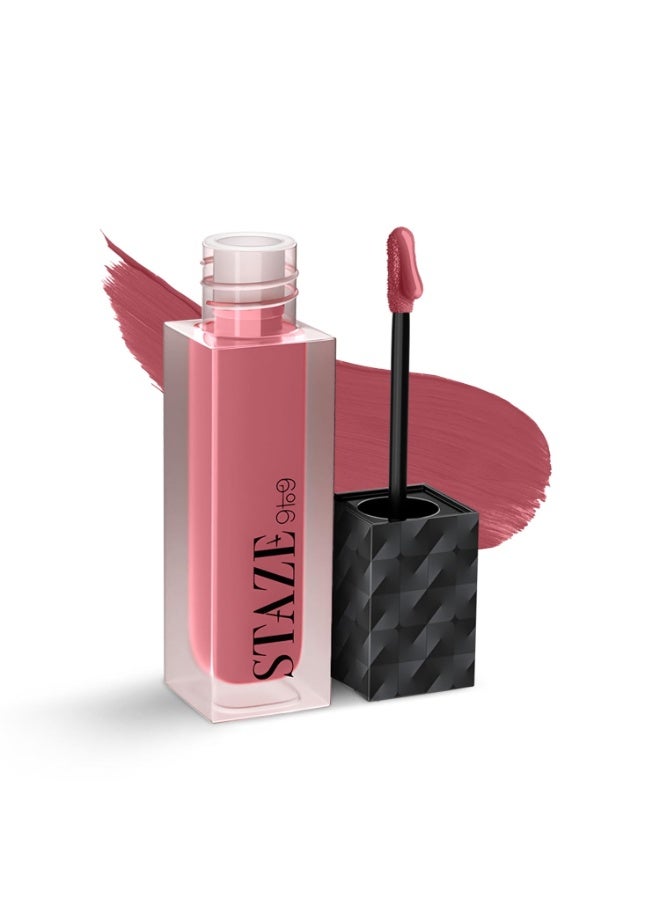 Staze 9to9 Lips Don't Lie Liquid Lipstick | Matte + Transfer-proof | 12hrs long stay with Intense Color Payoff | Lightweight & Comfortable | 11 Nude Attitude | 4 ml - Image 1
